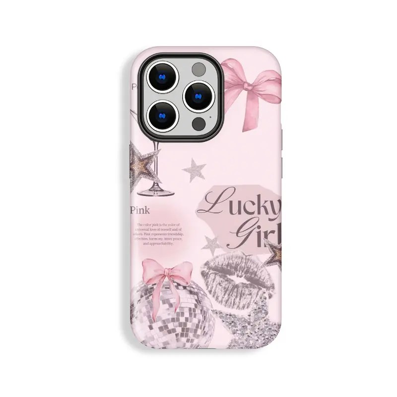 Disco Ball Pattern, Kiss Pattern, Bow Pattern, Star Pattern,Lucky Girl Pattern, Suitable for IPhone17 Pro Max, 17Pro, 16Pro, 15, 14, 13, 12. Beautiful Phone Case |     Shockproof Protective Case |     Smart Phone Case, A Gift for Girls and Boys, Accessori