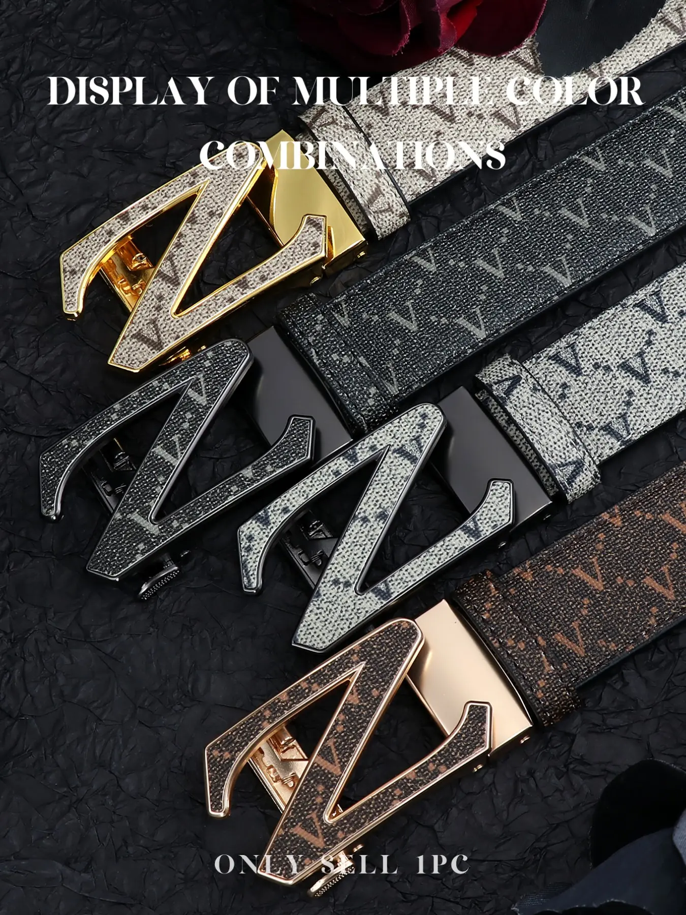 New Luxury Quality Letter Z Alloy Automatic Buckle Belt, Youth Men