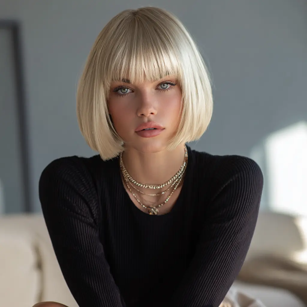 SMILCO 8" Blonde Short Curly Bob Synthetic Wig SM416 Stylish Modern Glueless Natural-Looking Cap Adjustable Straps Breathable Cap Vibrant Color Soft Texture for Casual Formal Look