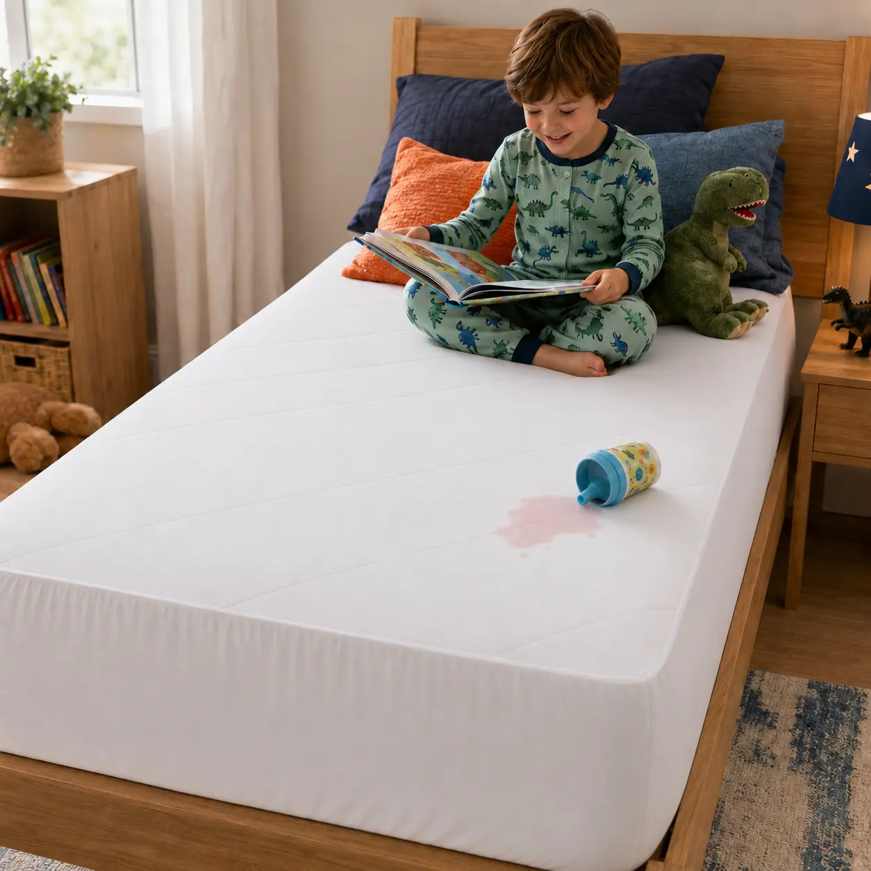 Premium Hypoallergenic Waterproof Mattress Protector Machine Washable Microfiber Breathable Bed Cover King/Queen Size 76x80x18in Cool Quiet Soft Polyester Fabric