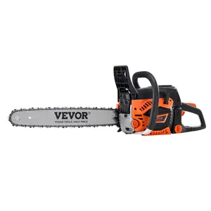 18 inch Gas Chainsaw, 52CC 2.55HP Gasoline-Powered Handheld Complete Kit, Easy-Start Petrol Chainsaw for Tree Wood Branch Cutting, Land Clearing Use