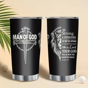 1pc 20oz Car Mug Coffee Travel Mug Thermos Cup Keeps Drinks Hot or Cold for A Long Time Durable Leakproof Easy To Clean Reusable Suitable for Graduation Gift Father'S Day Gift