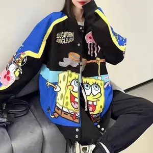 Men Y2k Jacket 2024 Autumn Winter Fashion Embroidery Casual Jacket Motorcycle Jacket Heavy Industry Stand Collar Baseball Jacket