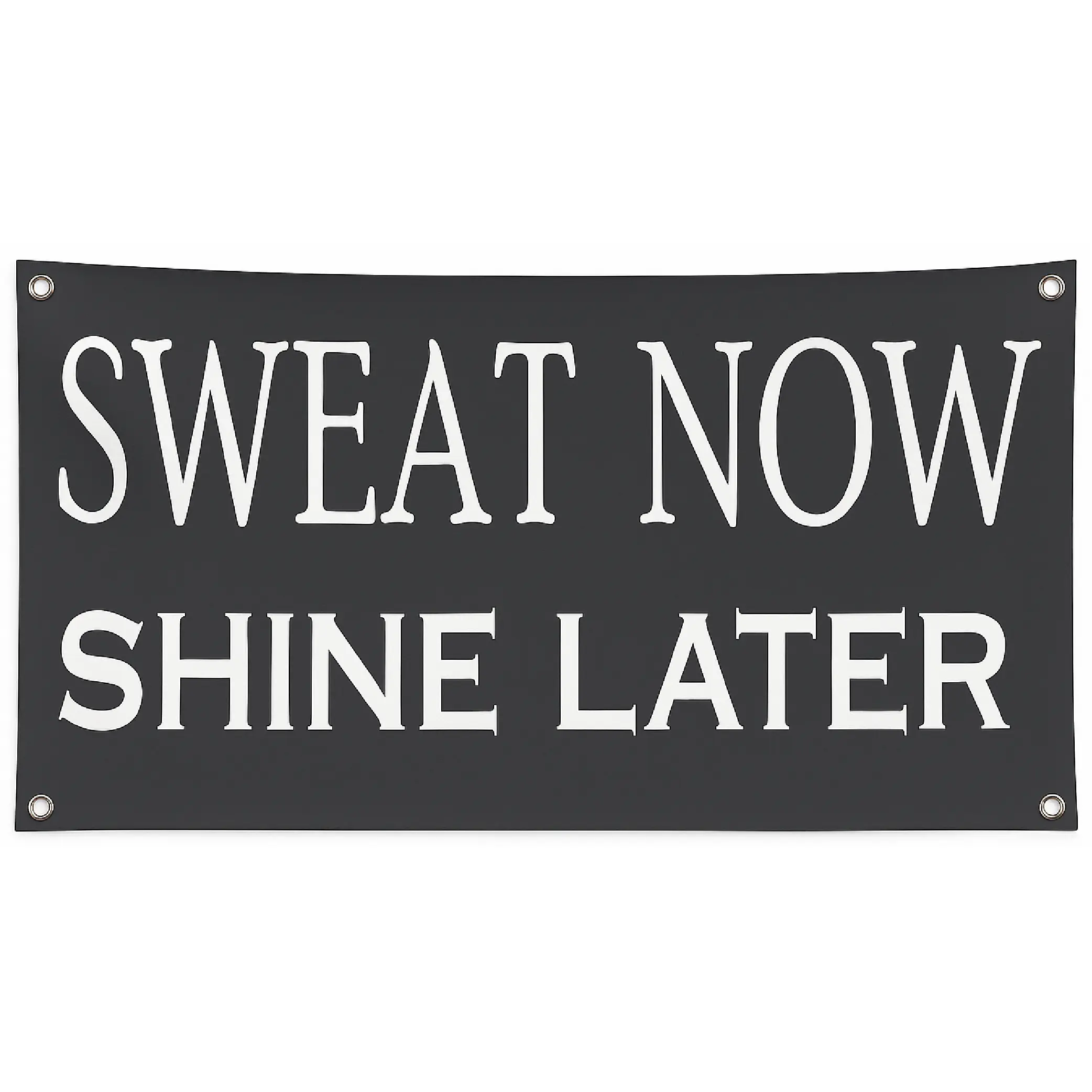 Motivational workout banner 48x21 inch vinyl sign with 4 corner grommets – durable gym wall decor for home or fitness centers, CrossFit boxes, weight rooms, personal training studios, bodybuilding areas, and strength training gyms Decoration Hanging