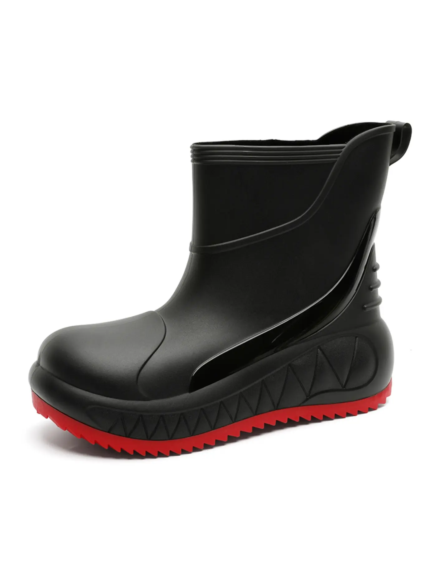 Men's Waterproof Rain Boots, Short Fashionable Non-Slip Wear-Resistant Rubber Shoes, Kitchen Fishing Car Wash Water Shoes, One-Piece Slip-On, Anti Slip Boots, Footwear Boot
