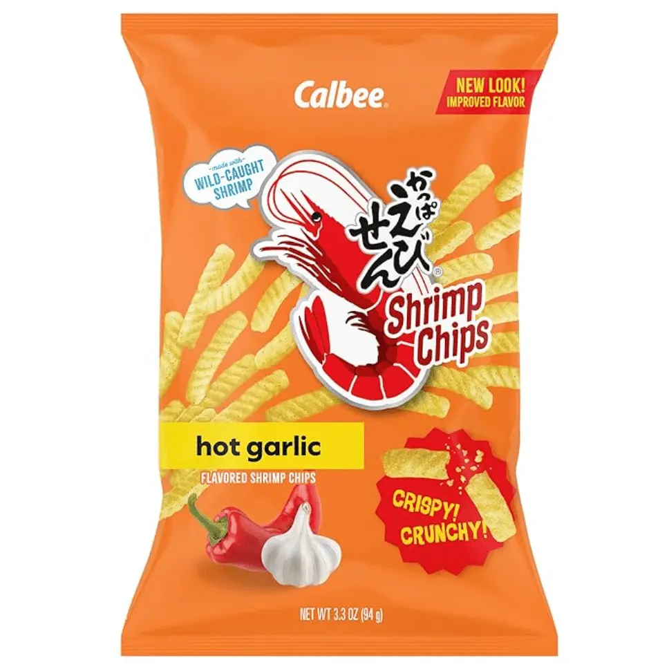 Calbee Shrimp Chips Hot Garlic - 94g