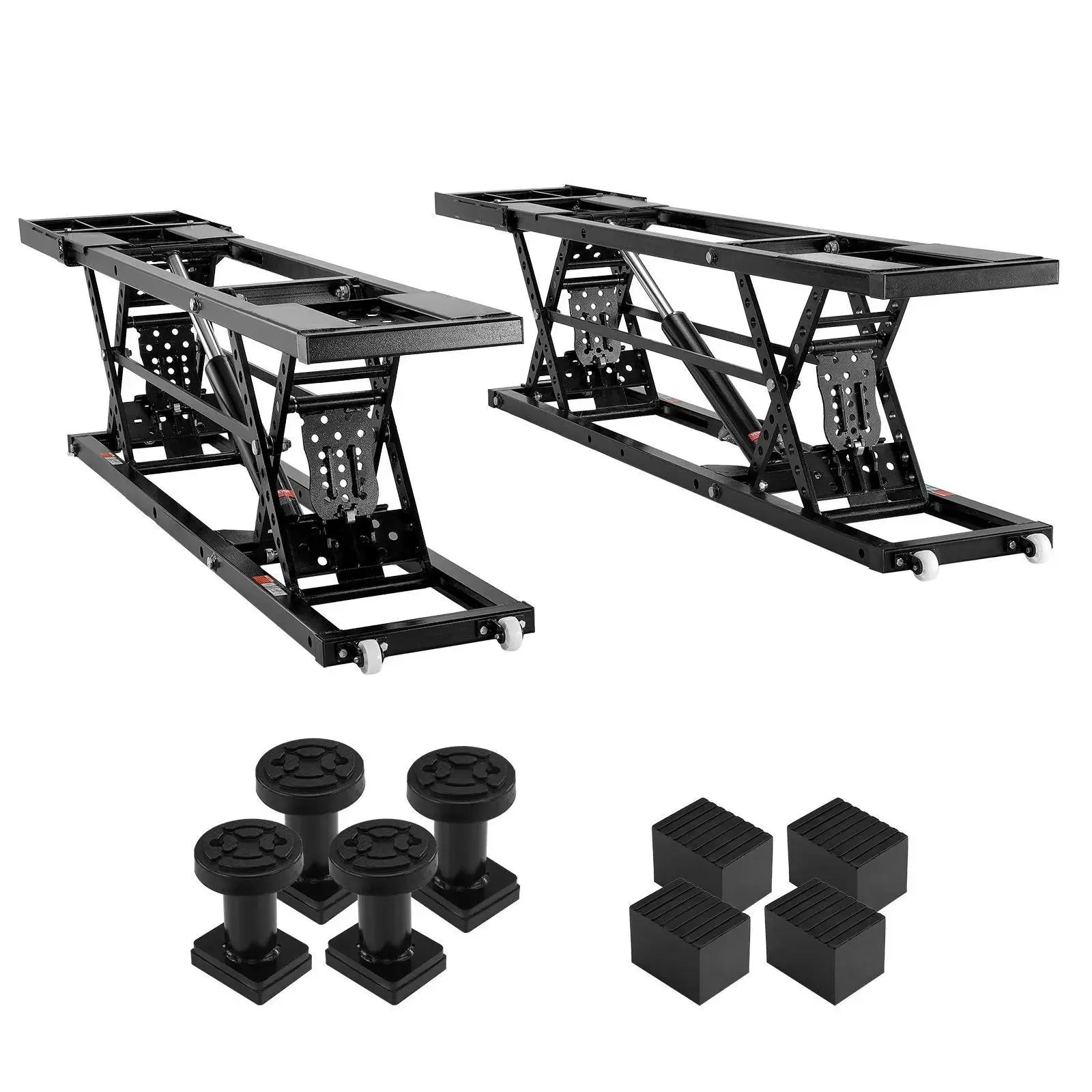 【summerfinds】VEVOR Car Lift, 25.6" Max. Height, 5,000 LBS Capacity Portable Car Lift, with Extended-Length Plates, Heavy-duty Carbon Steel Truck Lift with 120V Power Unit, Auto Car Jack Lifts for Home Garage Shop
