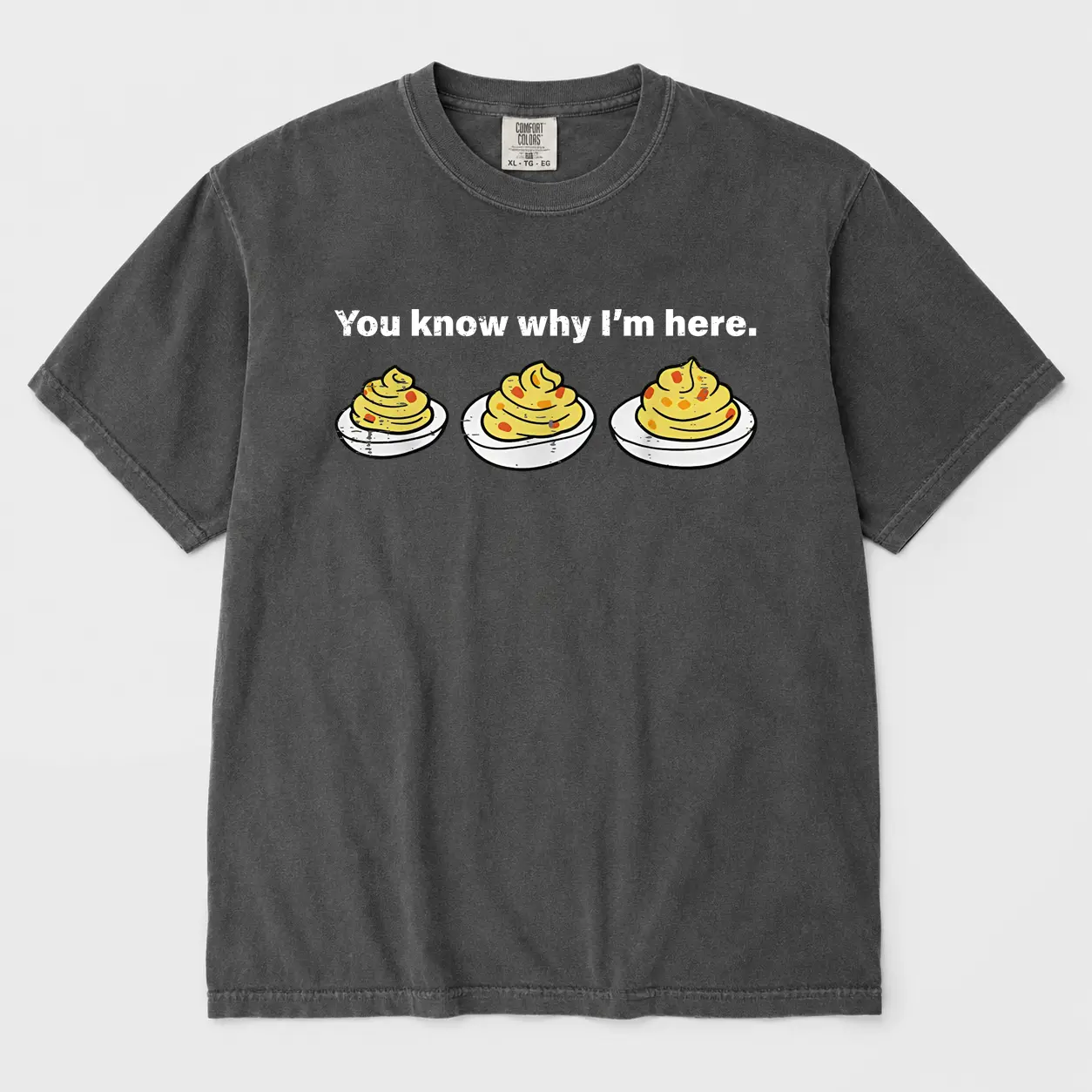 Deviled Eggs Comfort Shirt, Funny Thanksgiving Dinner T-Shirt, Sarcastic Friendsgiving T-Shirt, Food Humor Tee, Men Women Graphic Halloween Top