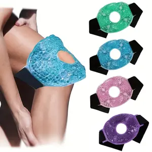 Reusable Ice Pack, Wearable Cold Pack, Cold & Hot Compress Gel Ice Pack Bag with Adjustable Strap, Ice Pack for Head, Shoulder, Leg, Knee, Sports Injury, Circular Ice Pack Adults, Attachable Ice Packs