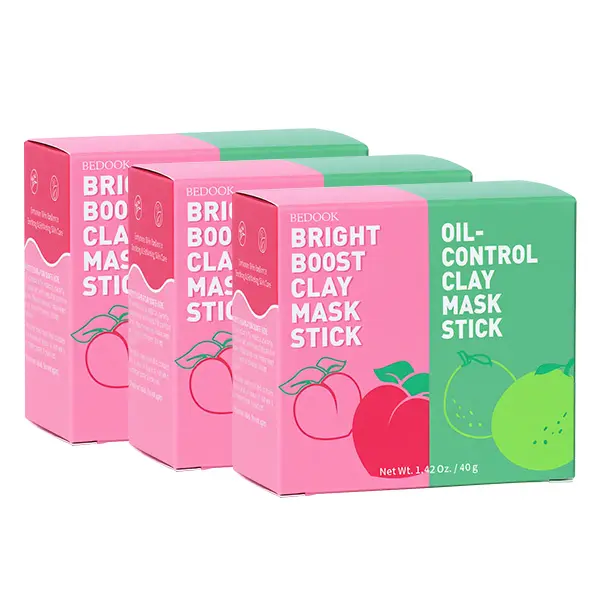 BEDOOK Bright Boost Clay Mask Stick & Oil-Control Clay Mask Stick（2-Piece Set）3-Set |Daily Pore Care, Blackhead & Oil Control Skincare Set