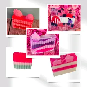 Best Sellers Soap Bundle. Goat Milk and Shea Butter Soaps (Cotton Candy Twist, Strawberry Shortcake, Watermelon Sugar,  Very Berry Bliss, Pink Sugar Type  ). Handmade All Natural Shea Butter Soap Bar.