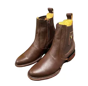 Men's Ankle Boots Brown with Zipper
