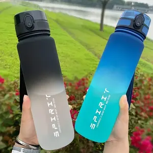 Portable sports and fitness travel water bottle, 16.91oz/21.98oz/33.81oz, gradient plastic, suitable for both men and women, ideal for summer and autumn schoolsRAIMENTRY