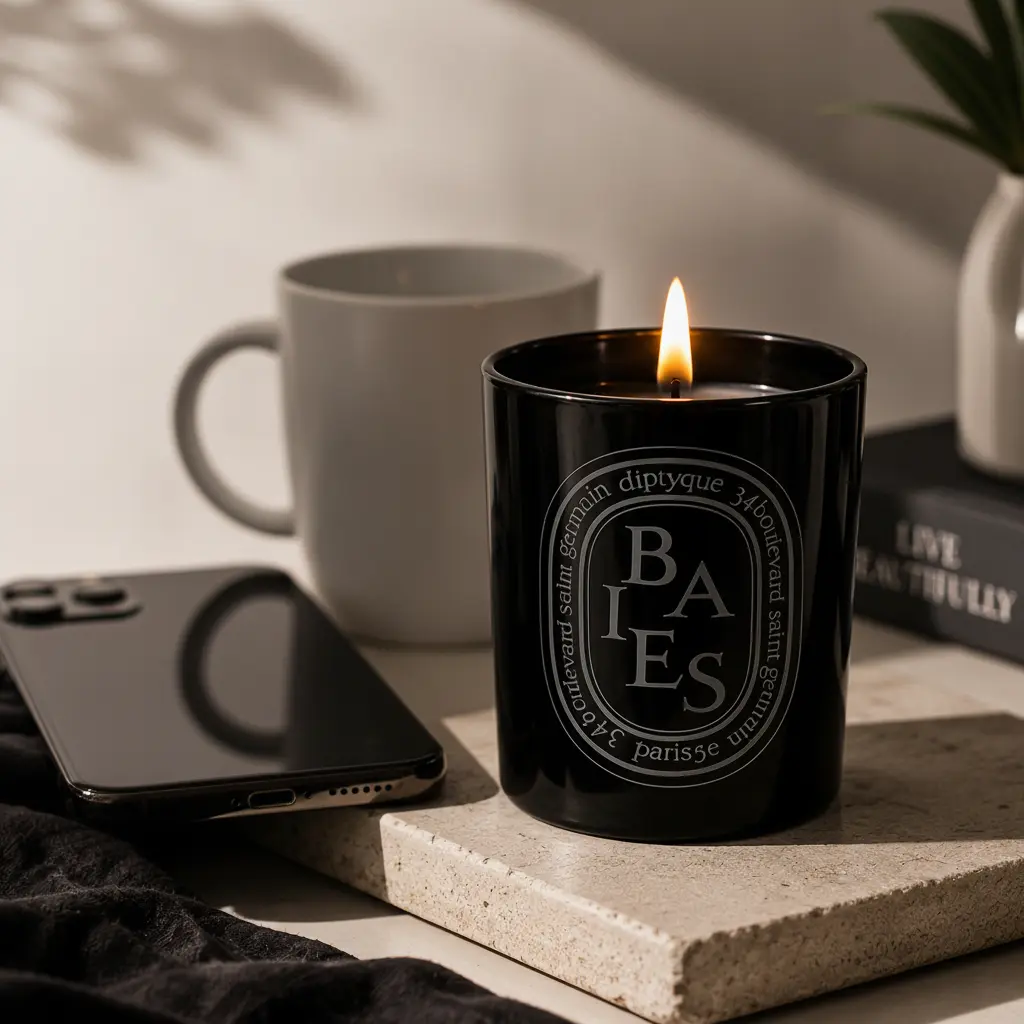 [Free Ship] Pack 2 Diptyque Candles 10.2 oz - Perfect for Decorating and Gifting, Baies/ Roses/ Tubererse with Ornaments and Freshener Decoration
