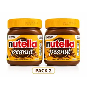 Nutella Peanut Spread with Cocoa - Pack of 2 Jars - New Flavor - Perfect for Snacking & Desserts