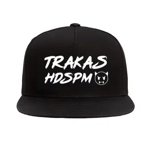 Trakas HDSPM (Snapback/Trucker) Hat Heat Pressed-On from Quality Vinyl - Black