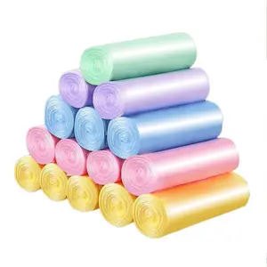5 Rolls of Disposable Thin Sturdy Trash Bags for Bathroom and Kitchen, Leak-Proof Plastic Waste Bags for Office and Restaurant Cleaning