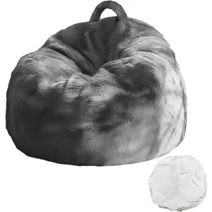 4FT Velvet Bean Bag Chair Cover – Soft, Washable & Sofa for Kids, Adults and Pets, Perfect for Storing Clothes, Toys or Christmas Gift, No Fillers, Dark Gray