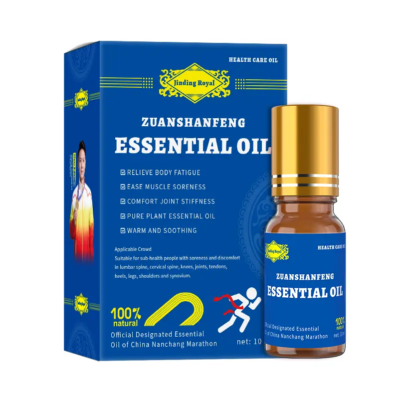 Natural Joint Massage Oil (10ml) - Peppermint Blend, Moisturizing Deep-Penetrating Formula with Astragalus, Cinnamon, Osmanthus, Turmeric, Mugwort - Fast Pain Relief for Neck, Knees, Lower Back Discomfort - Refreshing, Non-Greasy