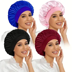Women's Satin Hair Cap - Lightweight, Soft And Elastic Sleeping And Bathing Night Cap, Sleeping Hair Cap, Clothing Accessories, Silky Textured Cap, Bathroom Supplies, Fashionable Sleeping Accessories, Comfortable Fit, Head Protection, Beauty Essentials