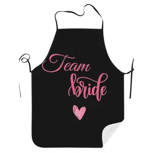 Polyester Waterproof and Oil-Resistant Apron, Universal Style, Special for Bride Team, Pink Print, Fashionable and Avant-Garde, Kitchen Baking and Cleaning Workwear, Single Piece Pack