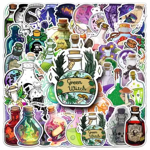 50pcs Magic Potion Series Stickers, Ideal for Scrapbooks Journals Laptops Water Bottles Cars, Positive Message Gift Based on Belief Design