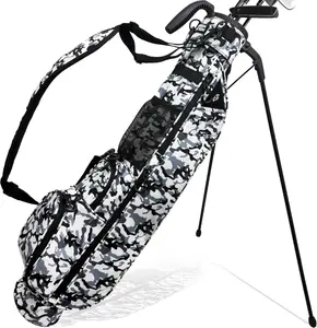Sunday Golf Bag with Strap & Stand, Lightweight Golf Stand Bags with Two-Way Divider/Cooler Pocket, Golf Club Bags Holds 5-6 Clubs for Driving Range, Par 3 and Standard Courses
