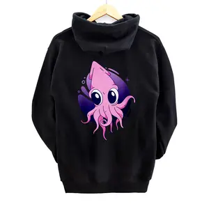 Personalized Cute Pink And Purple Squid Pullover Hoodie