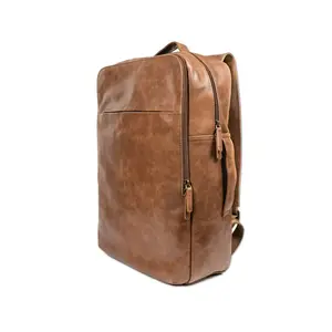 The Manhattan Leather Backpack by Andar – Modern Briefcase-Style Backpack for Men | Full-Grain Leather Laptop Bag for Work, Travel, or Daily Commute