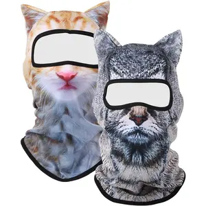 3D  Ski Balaclava Sheisty  Mask with Ears Cute  Ski Mask for Music Festivals Raves Party Outdoor Activities