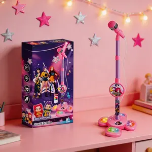 Unleash Your Child's Inner Pop Star! ThisKaraokeMicrophone Toy with Colorful LEDLights & Built-in MusicEncourages Singing,Boosts Confidence, and Makes aPerfectBirthday Gift for children Aged 3-8.Fun,Educational, and Hours of Entertainment!