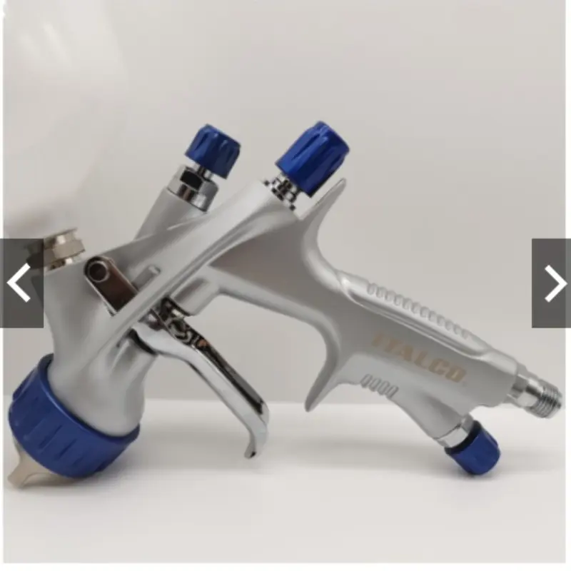 Blue Italco Shine 1 Type Lvmp Spray Gun, 1.3 Nozzle, 600ML Cup Feed, Adapter and Mixing Tank Included, Professional Car Repair Paint Gun