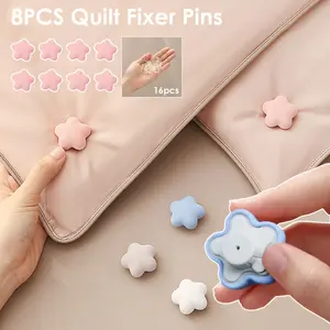 Flower Quilt Holder One Key to Unlock Bed Sheet Duvet Cover Fastener Clips Anti-slip Blanket Buckles Comforter Fixer Pins