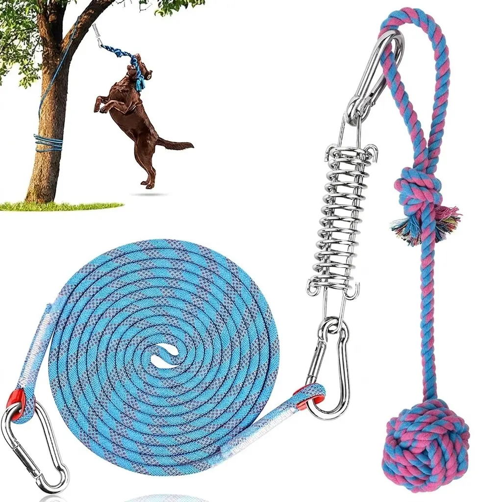 Dog Outdoor Bungee Hanging Toy, Bungee Dog Toy, Outdoor Dog Tug Toy for Interactive Exercise, Tether Tug of War Toys for Medium to Large Dog to Exercise