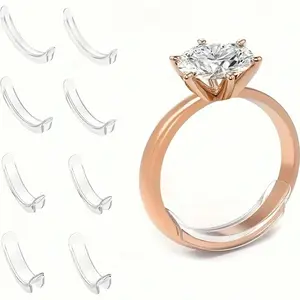Resin Ring Adjuster Invisible Ring Size Adjustment Pad For Loose Rings, Fits All Finger Sizes Invisible Ring Sizer For Loose Rings - Multiple Finger Sizes, Comfortable & Protective Ring Adjustments - Adjust Transparent Tightener Resizing Tool Jewelry Guar