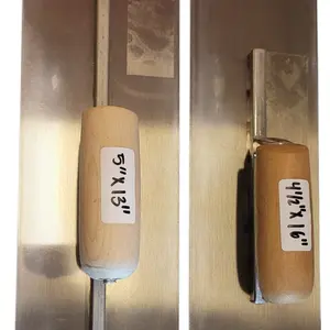 2 pc Set 5"X13" Finish Trowel & 4½"X16" Swimming Pool Trowel - Wood Handle Construction Tools