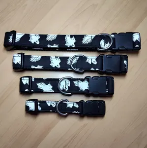 Halloween Spooky Ghost on Black Cat and Dog Collar