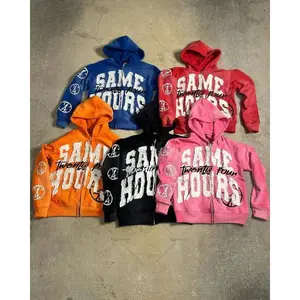 Y2K Harajuku Retro Colorful Zipper Hoodie American Trendy Brand Hip-hop Streetwear Punk Style Letter Print Oversized Sweatshirt