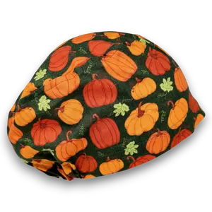 Dark Green Rustic Pumpkin Euro Scrub Cap for Women with Satin Lined Option by Paradise Caps.