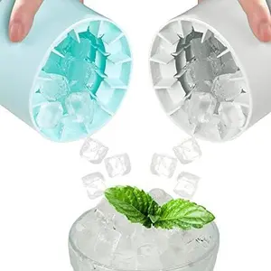 Ice Cube Trays 2PCS,Silicone Ice Cube Molds, crushed ice maker cup,Cylinder Ice Cube Maker Cup,Easy Release Ice Cup,Holds to 60 Ice Cubes Portable Ice Bucket Mold