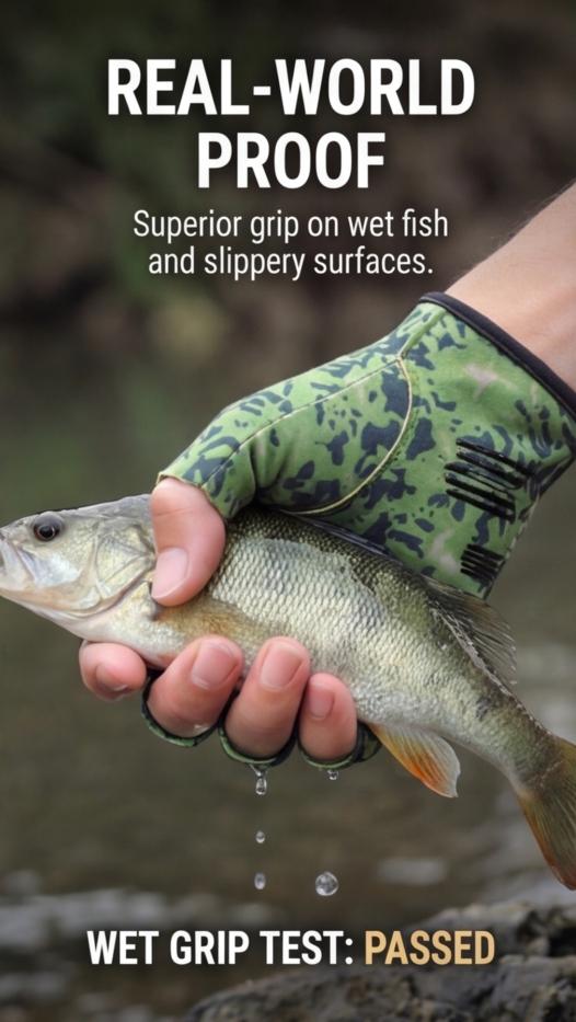 Professional three-finger outdoor fishing gloves, unisex, puncture-proof & cut-proof, non-slip, durable, breathable, sun-protective and waterproof. Ideal for angling & lure fishing.