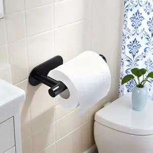 Wall-Mounted Toilet Paper Holder, Self-Adhesive Stainless Steel Roll Dispenser, Ideal for Kitchen & Bathroom Use, Durable Design, Bathroom Accessory