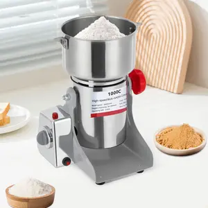 3600W Electric Grain Grinder 50-300 Mesh 304 Stainless Steel 2.2 LB Capacity for Coffee Spices Herbs 30000 RPM Countertop Mill Machine Silver