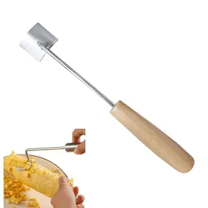 Easy Clean Corn Cob Peeler with Long Handle Stainless Steel Corn Stripping Tool for Corn on the Cob Removal