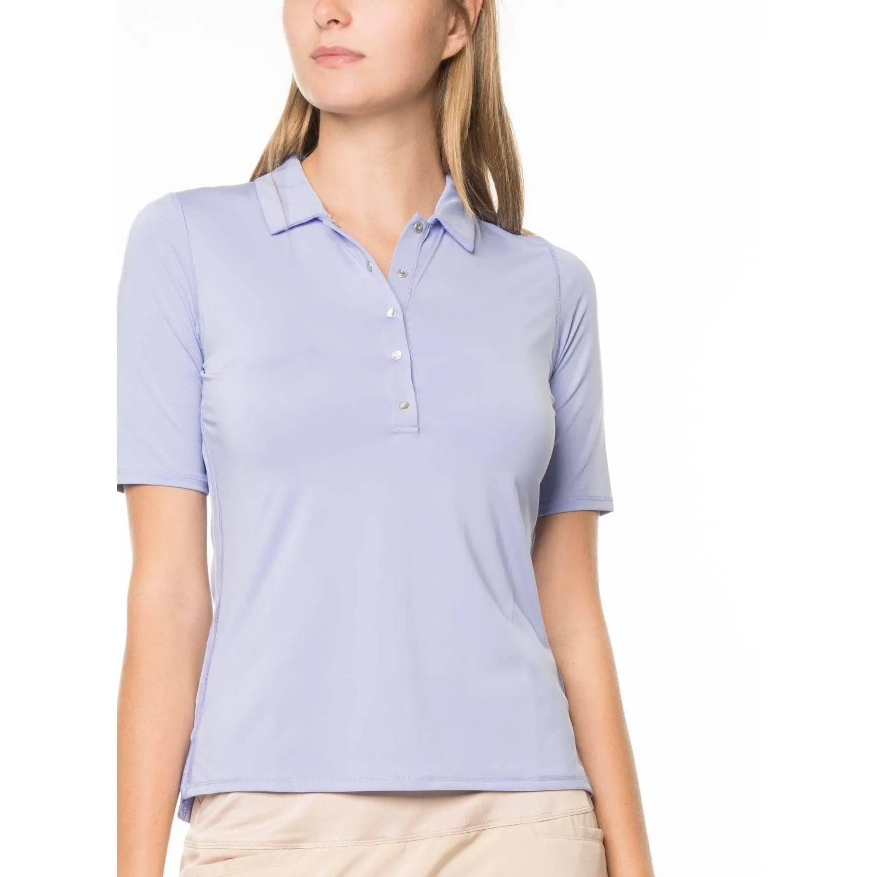 Lucky in Love Le Snap Half Sleeve Polo - Lilac (Final Sale Item)