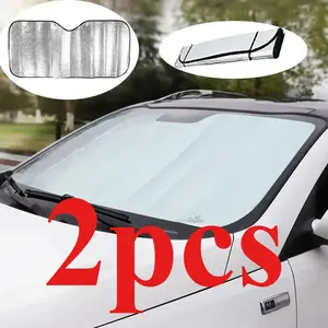 Summer Car UV Protective Sunshade Front Windshield Curtain, Heat Insulation Cooling UV Protection, Essential Automotive Accessory for Enhanced Comfort