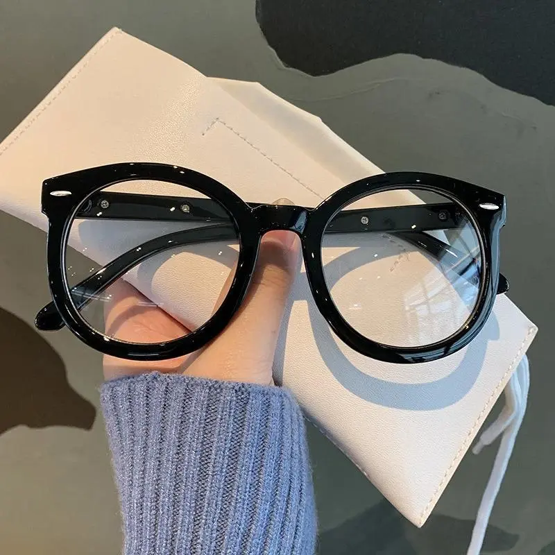 New unisex big round polygon glasses for men women pc frame glasses plain glasses Nearsighted Eyewear Glasses Myopia glasses -1