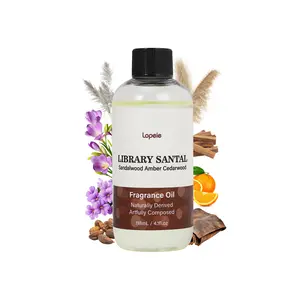 Lopeie LIBRARY SANTAL Hotel Diffuser Oil Refill Inspired by The Ritz-Carlton Hotel - 118ml- Essential Oil-Sandalwood Amber Cedarwood – Ideal for Ultrasonic and Waterless Diffusers Pleasant Fragrant