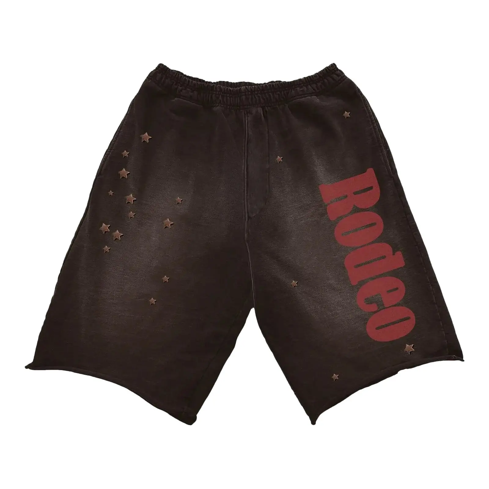 Sp5der x Cactus Jack Days Before Rodeo Shorts Brown, Authentic, Elastic Waist, Drawstring, Streetwear Shorts, Casual Everyday Bottoms