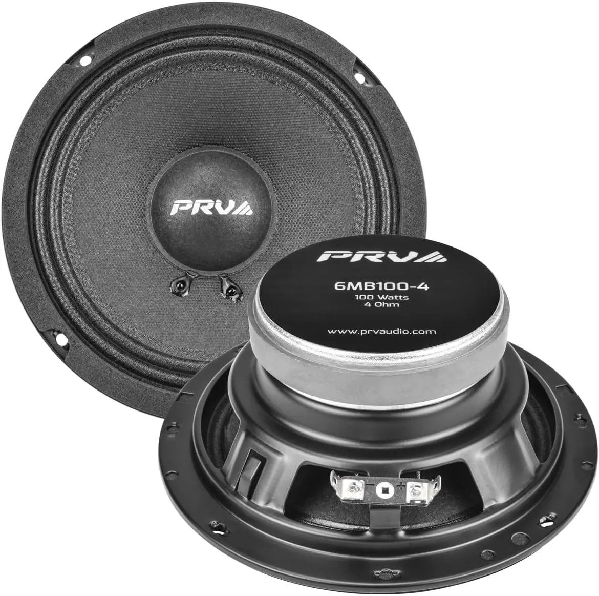 6.5 Inch Car Speakers 200 Watts 4 Ohm, 6MB100-4 Factory Replacement Car Door Speakers (Pair) Shallow Profile